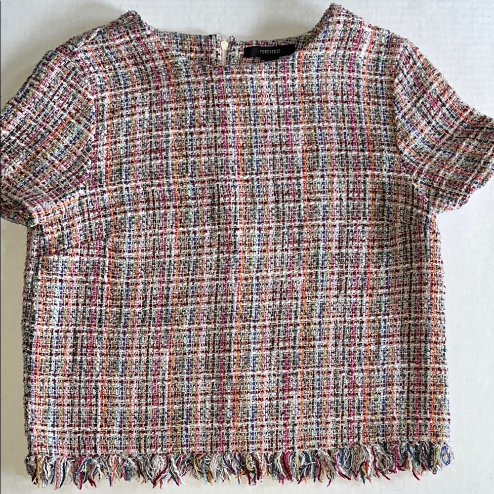 F21 Colorful Tweed Top